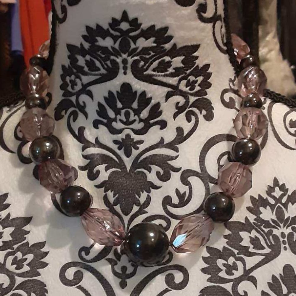 Lt Purple/GM Ball/bead necklace